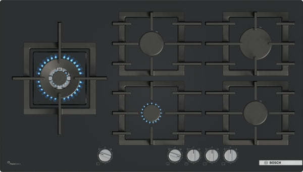 Bosch Series 6, Gas hob, 90 cm, Tempered glass, Black-1