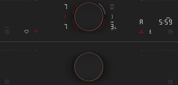 N 90, Induction hob with integrated ventilation system, 80 cm, Matt black, Flex Design-2
