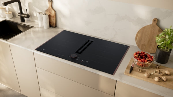 N 90, Induction hob with integrated ventilation system, 80 cm, Matt black, Flex Design-17