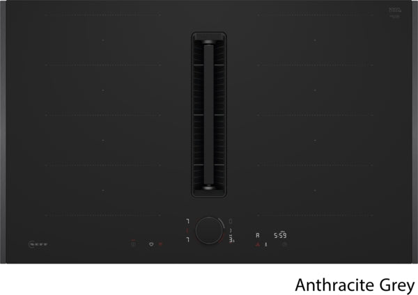 N 90, Induction hob with integrated ventilation system, 80 cm, Matt black, Flex Design-5