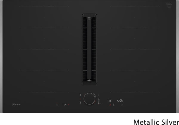 N 90, Induction hob with integrated ventilation system, 80 cm, Matt black, Flex Design-4