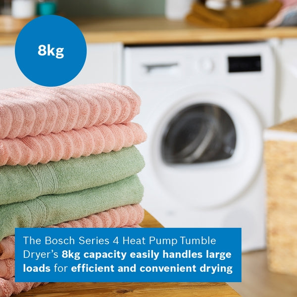 Bosch WTH85225GB Series 4, Heat pump tumble dryer, 8 kg-11