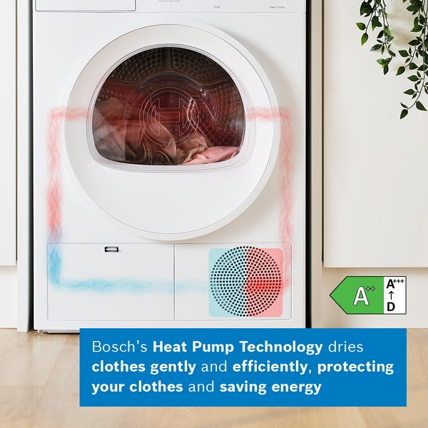 Bosch WTH85225GB Series 4, Heat pump tumble dryer, 8 kg-12