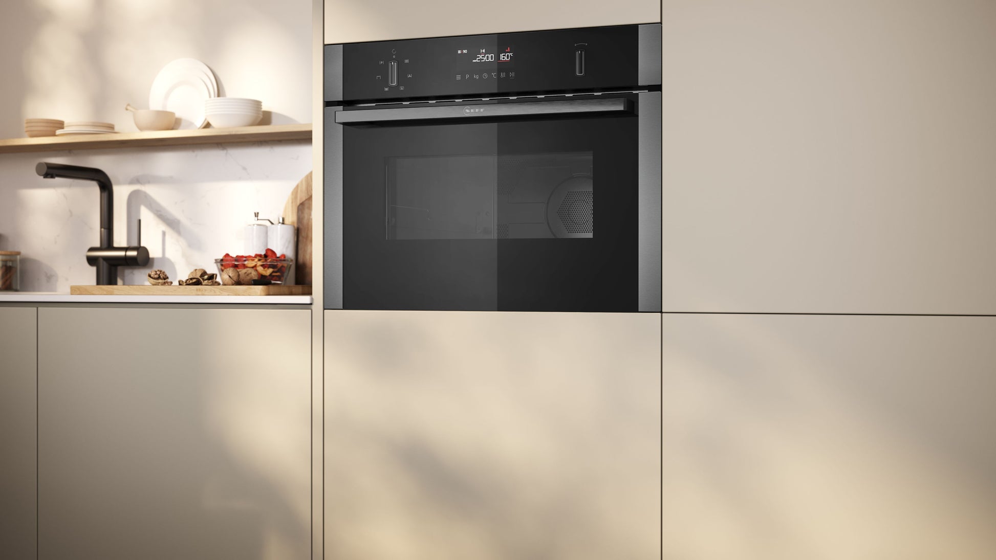 N 50, Built-in microwave oven with hot air, 60 x 45 cm, Graphite-Grey product photo (26042066_C1AMG84G1B_PGA5_def.jpg)
