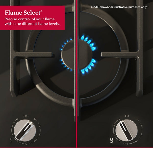 N 90, Gas hob, 90 cm, Tempered glass, Black-6