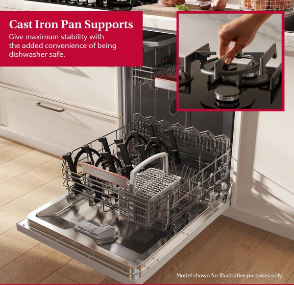 N 90, Gas hob, 90 cm, Tempered glass, Black-7
