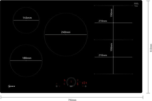 N 70, Induction hob, 80 cm, flush mount-3