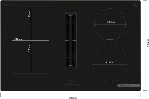 Bosch PVS811B16E Series 4, Induction hob with integrated ventilation system, 80 cm, surface mount without frame-4