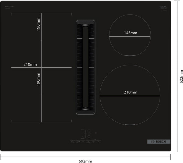 Bosch PVS611B16E Series 4, Induction hob with integrated ventilation system, 60 cm, surface mount without frame-4
