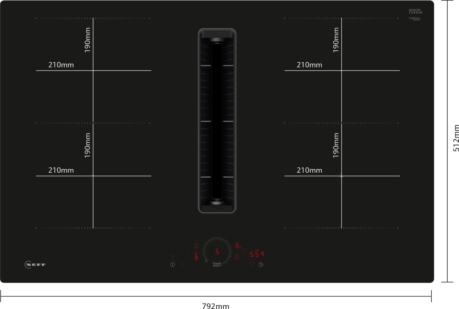 Neff Venting Hobs N 70 V58PHQ4C0
