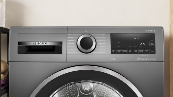 Bosch WQG245R2GB Series 6, Heat pump tumble dryer, 9 kg, Cast iron grey-9
