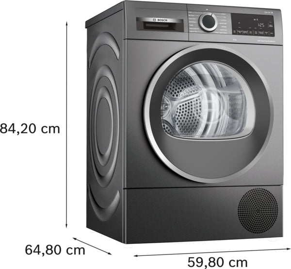 Bosch WQG245R2GB Series 6, Heat pump tumble dryer, 9 kg, Cast iron grey-20