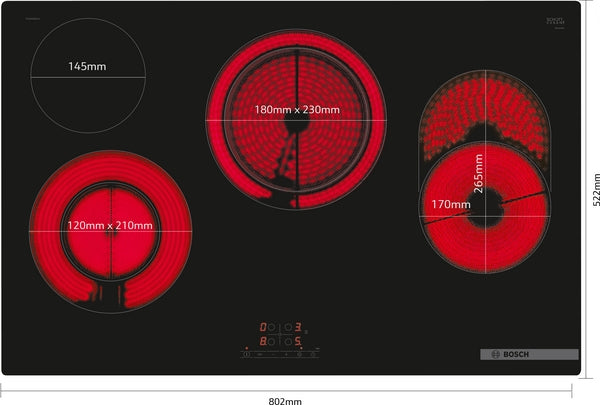 Bosch PKH811BB1D Series 4, Electric hob, 80 cm, surface mount without frame-3