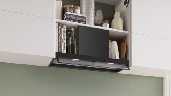 Bosch DBB85CC60B Series 4 Integrated Design Hood, 80 cm, clear glass, Matt black-3