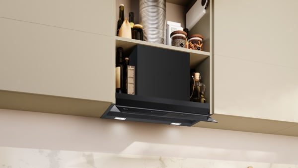 N 90, Integrated Design Hood, 60 cm, clear glass black printed, Matt black-6