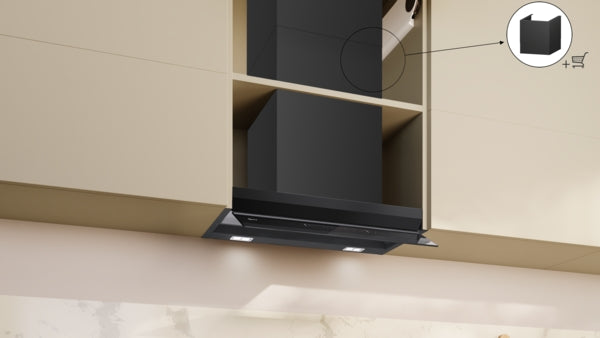 N 90, Integrated Design Hood, 60 cm, clear glass black printed, Matt black-4