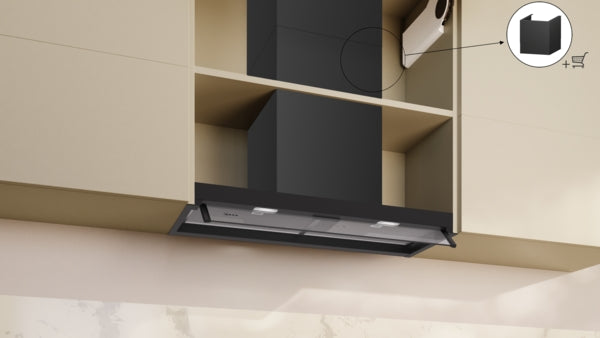 N 50, Integrated Design Hood, 80 cm, clear glass, Matt black-2
