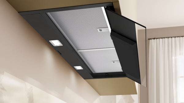 N 90, Integrated Design Hood, 80 cm, clear glass black printed, Matt black-3