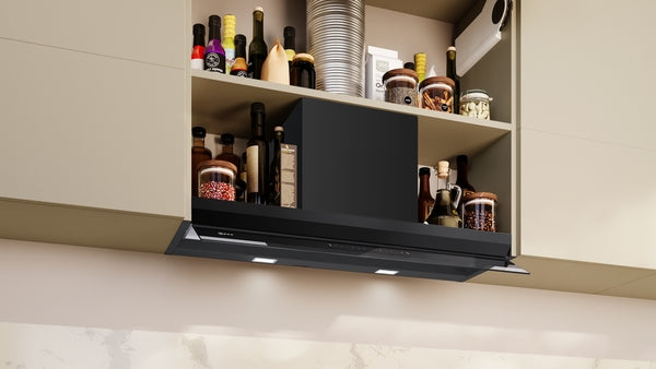 N 90, Integrated Design Hood, 90 cm, clear glass black printed, Matt black-4