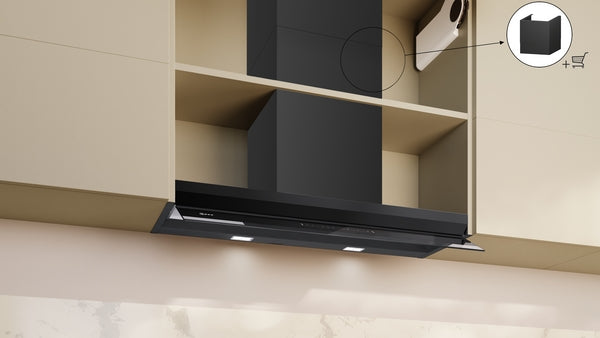 N 90, Integrated Design Hood, 90 cm, clear glass black printed, Matt black-3