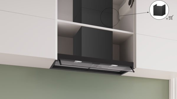 Bosch DBB85CC60B Series 4 Integrated Design Hood, 80 cm, clear glass, Matt black-7