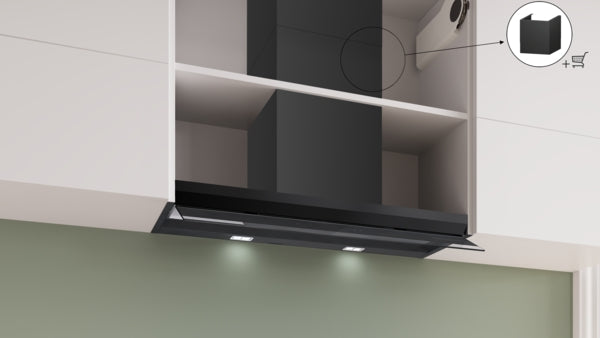 Bosch DBB97DP60B Series 6, Integrated Design Hood, 90 cm, clear glass black printed, Matt black-4