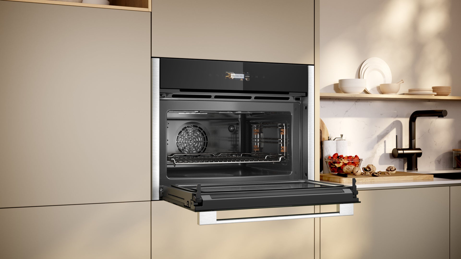 N 70, Built-in compact oven with microwave function, 60 x 45 cm, Stainless steel product photo (27838554_C24MR21N0B_PGA3_def.jpg)