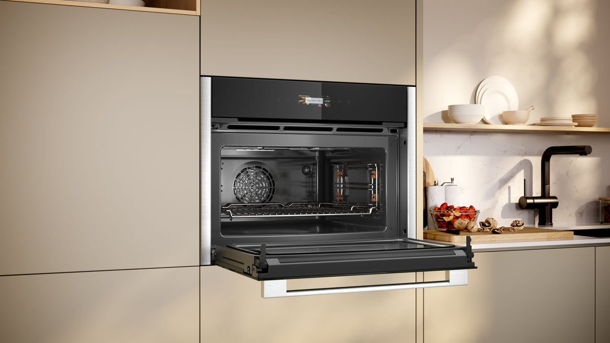 N 70, Built-in compact oven with microwave function, 60 x 45 cm, Stainless steel product photo (27838554_C24MR21N0B_PGA3_def.jpg)