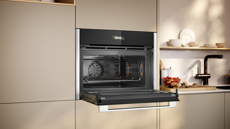 N 70, Built-in compact oven with microwave function, 60 x 45 cm, Stainless steel product photo (27838554_C24MR21N0B_PGA3_def.jpg)