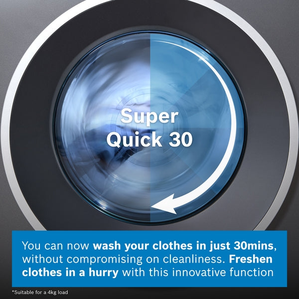 Bosch WGH254ARGB Series 6, Washing machine, front loader, 10 kg, max. 1400 rpm, Cast iron grey-18