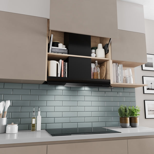 Bosch DBB97DP60B Series 6, Integrated Design Hood, 90 cm, clear glass black printed, Matt black-8
