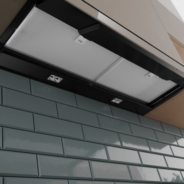 Bosch DBB97DP60B Series 6, Integrated Design Hood, 90 cm, clear glass black printed, Matt black-9