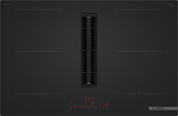 Bosch PVQ81AH26E Series 6, Induction hob with integrated ventilation system, 80 cm, Matt black