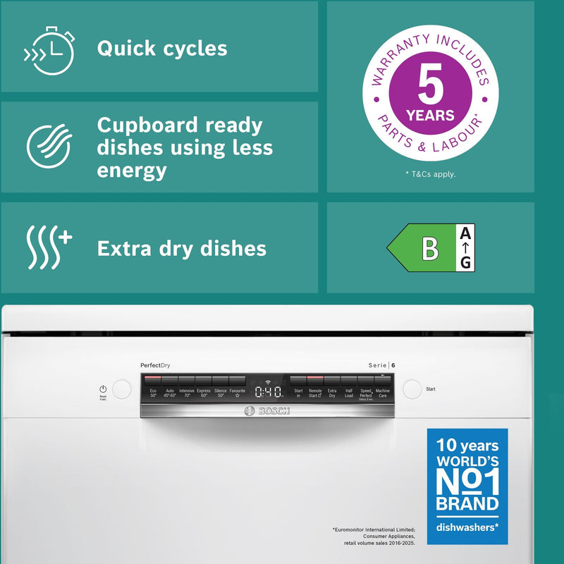 Bosch 60cm Dishwashers Series 6 SMS6ZCW10G