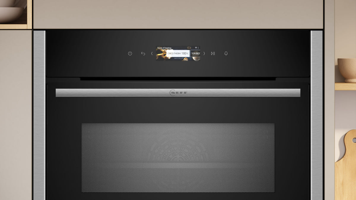 N 70, Built-in compact oven with microwave function, 60 x 45 cm, Stainless steel product photo (28330823_C24MR21N0B_PGA1_def.jpg)