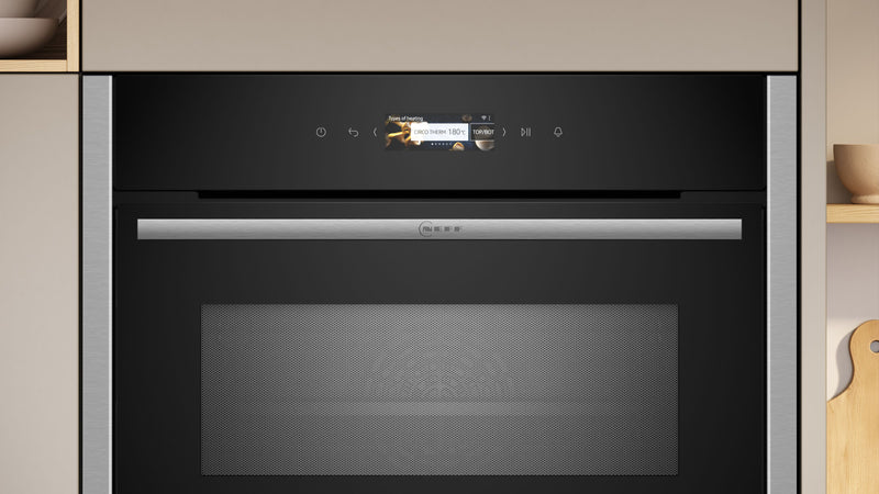 N 70, Built-in compact oven with microwave function, 60 x 45 cm, Stainless steel product photo (28330823_C24MR21N0B_PGA1_def.jpg)