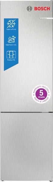 Bosch KGN392LDFG Series 4, Free-standing fridge-freezer with freezer at bottom, 203 x 60 cm, Stainless steel look-3