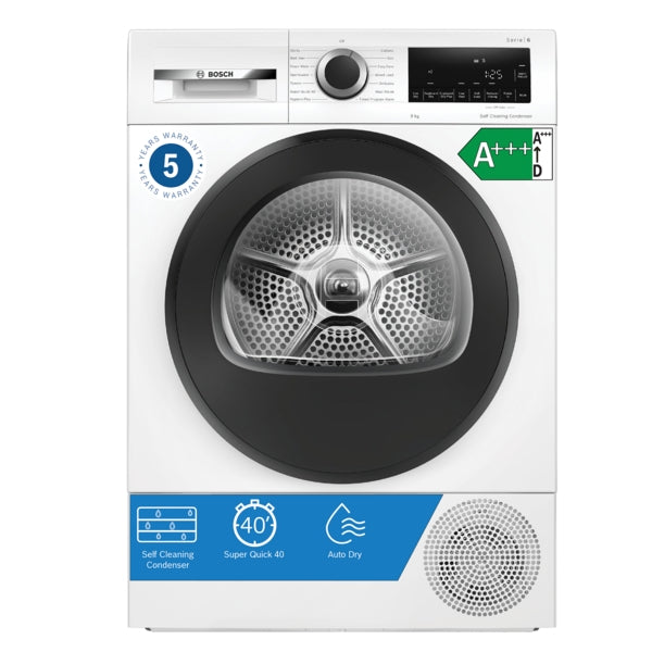 Bosch WQG24502GB Series 6, Heat pump tumble dryer, 9 kg