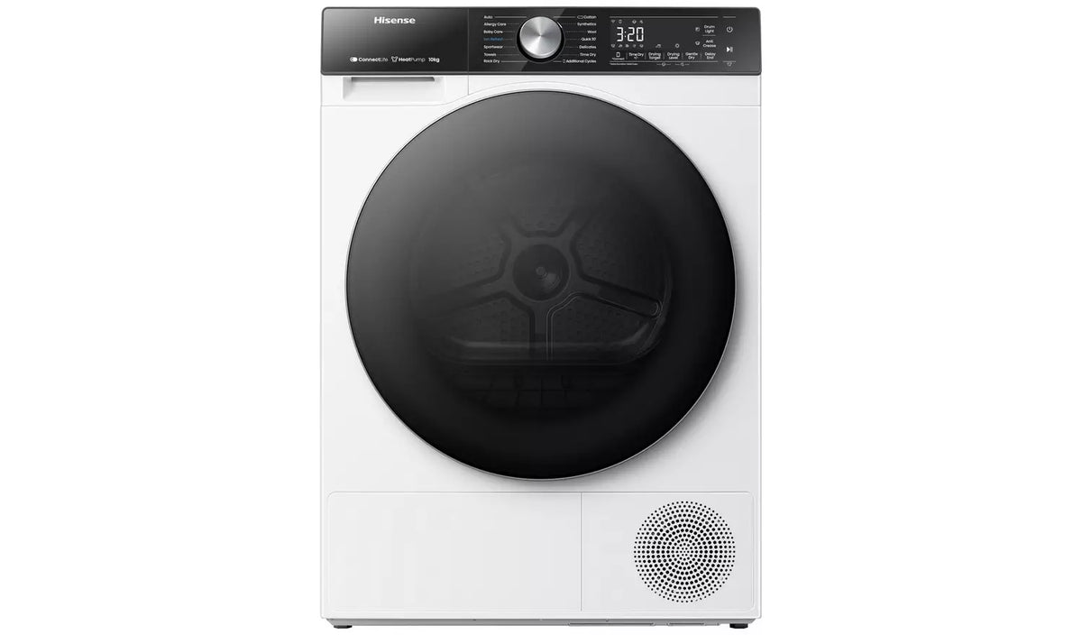 Hisense DH5S102BW 5S Freestanding tumble dryer with heating pump, 10 kg