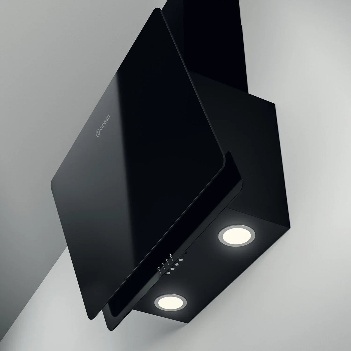 Indesit IHVP65FLMK 60cm Angled Chimney Hood - Black