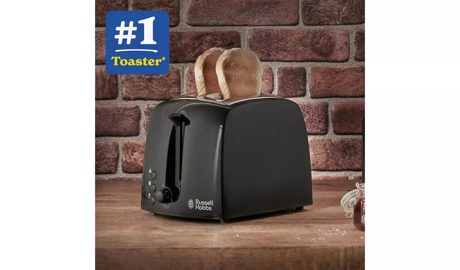 Russell Hobbs 21641 Textures 2-Slice Toaster, Black