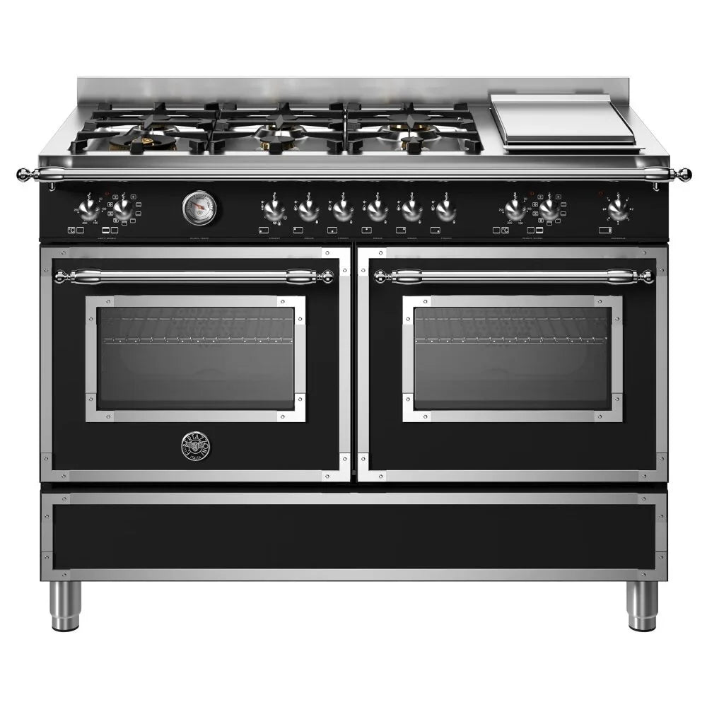Bertazzoni HER126G2ENET2 Heritage series 120cm Twin oven Range Cooker - Nero Matt