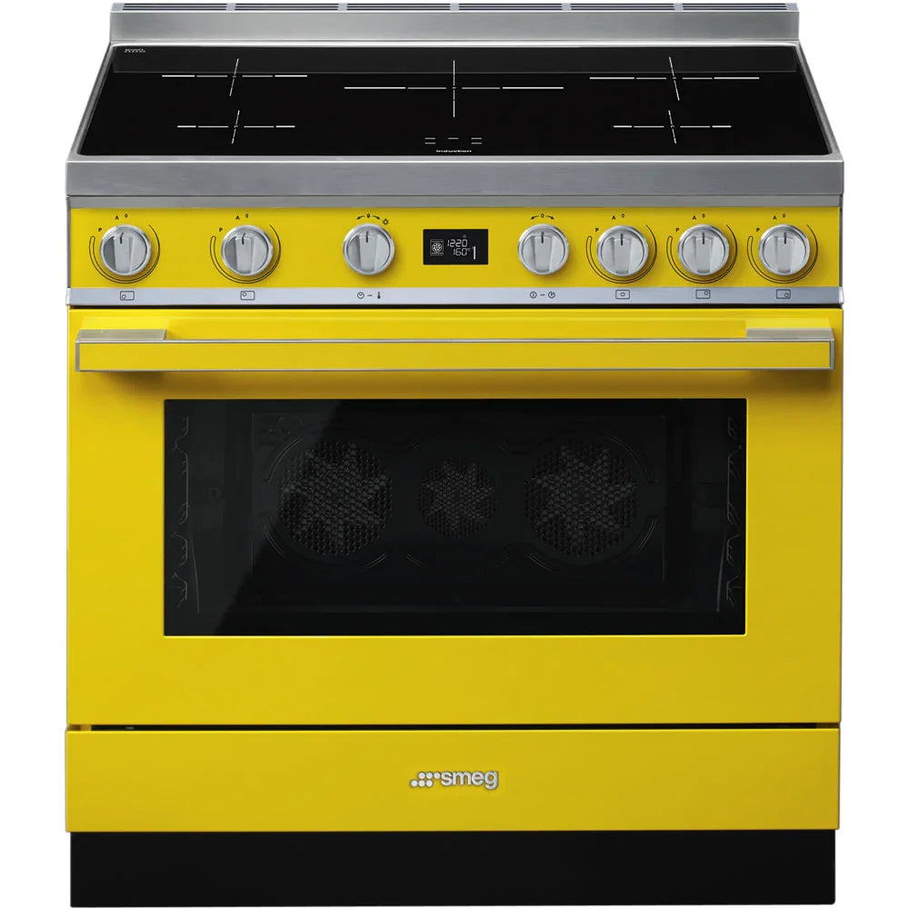 Smeg CPF9IPYW Portofino 90cm Induction Range Cooker - Yellow