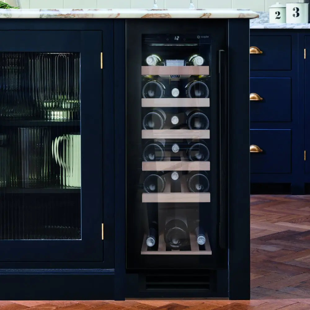 Caple WI3126BG 30cm Undercounter Single Zone Black Wine Cooler - Black