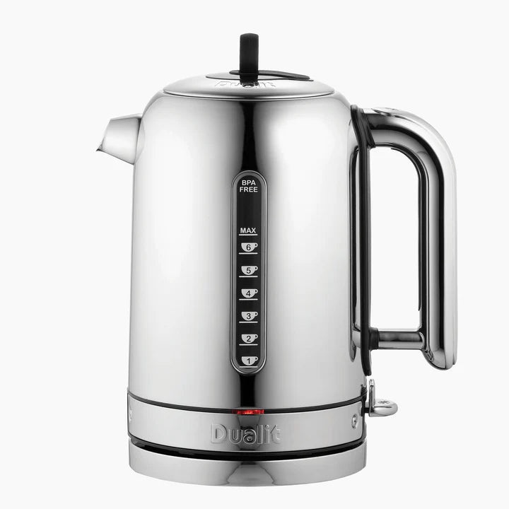 Dualit Classic Kettle | Polished Stainless Steel with Black Trim