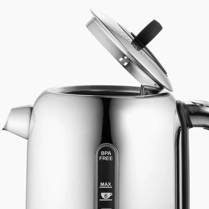 Dualit Classic Kettle | Polished Stainless Steel with Black Trim