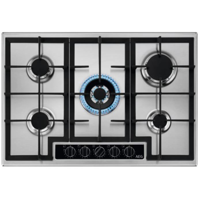 AEG HGB75420YM 6000 75cm 5 burner Gas Hob - Stainless steel