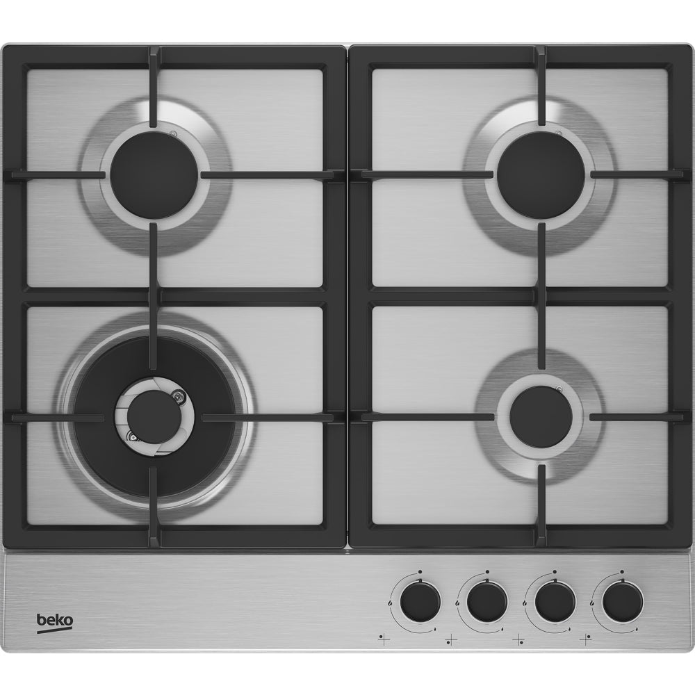 Beko HIAW64225SX 60cm 4 Burner Gas Hob - Stainless Steel