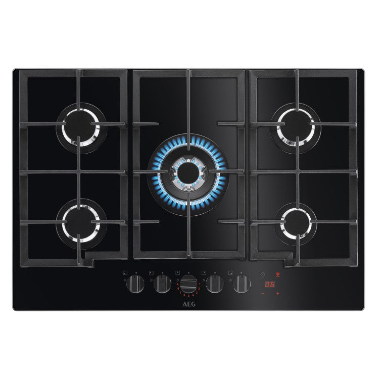 AEG HKB75450NB 75cm Gas on Glass Hob - Black