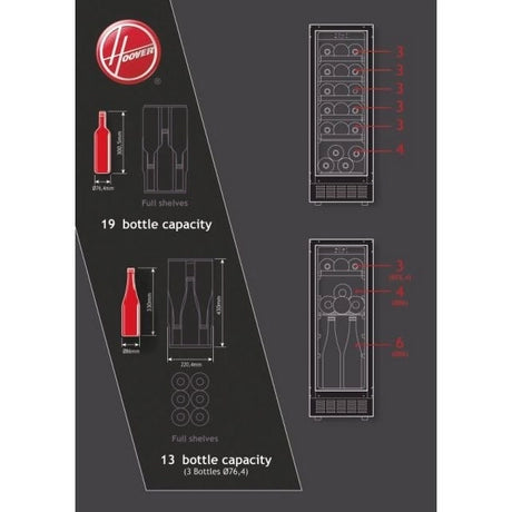 Hoover HWCB30UK/N 30cm Freestanding Wine Cooler